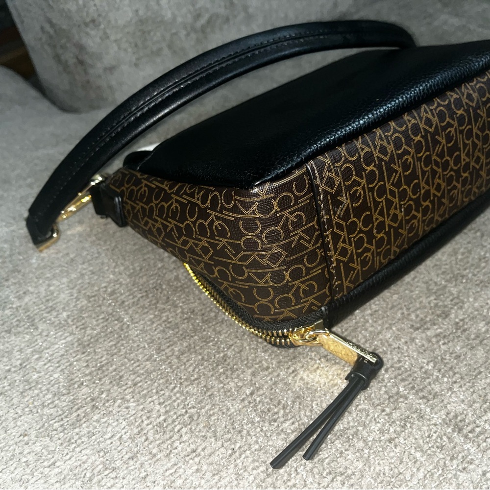 New with Imperfections! Calvin Klein Black, Off White, and Brown Purse - Picture 9 of 10